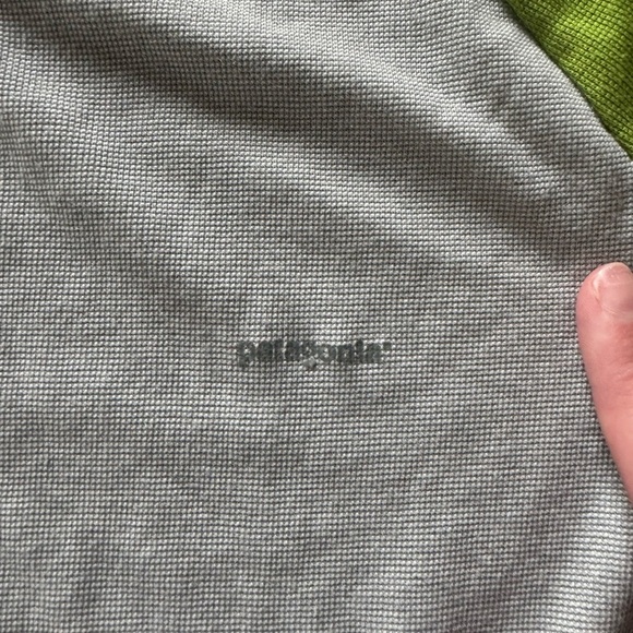 Patagonia Men's Lime Green and Light Gray longsleeve - Picture 2 of 4